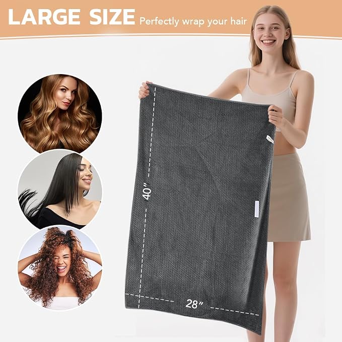 SUNLAND Microfiber Hair Towels Anti Frizz Hair Drying Towel Super Absorbent - Image 2