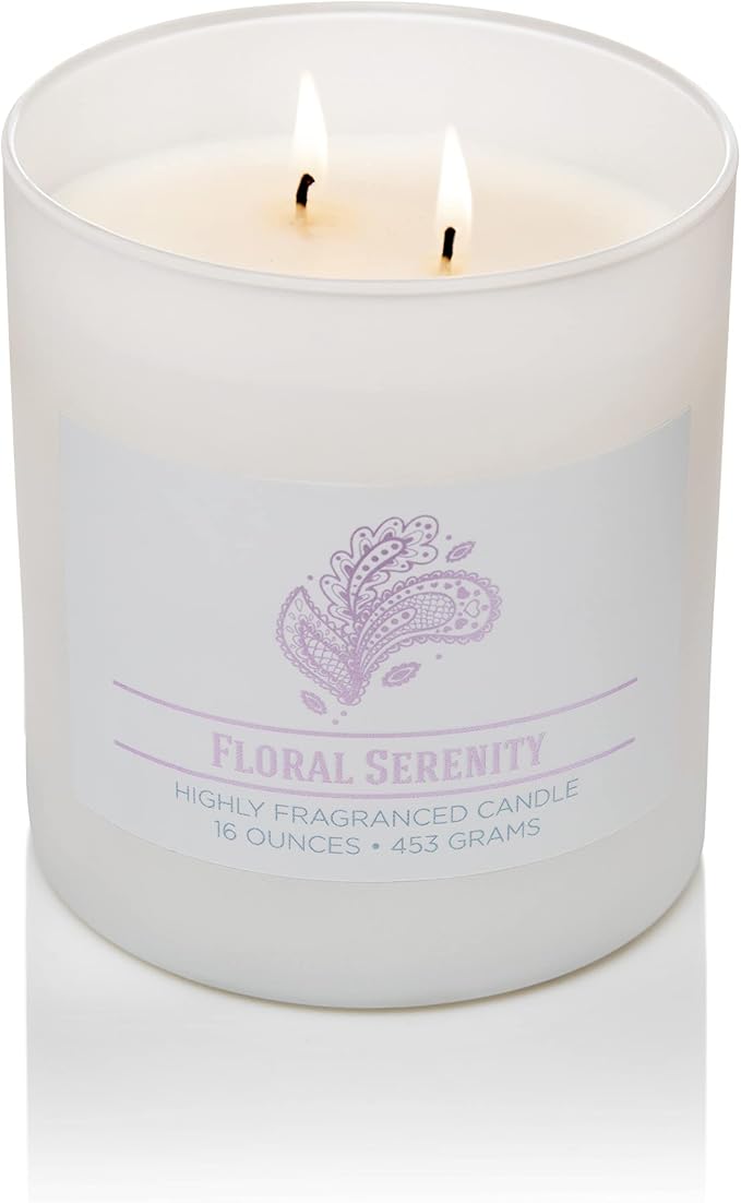 Carolina Floral Serenity Scented Candle, 16 oz Wellness Relaxing Aromatherapy - Image 3