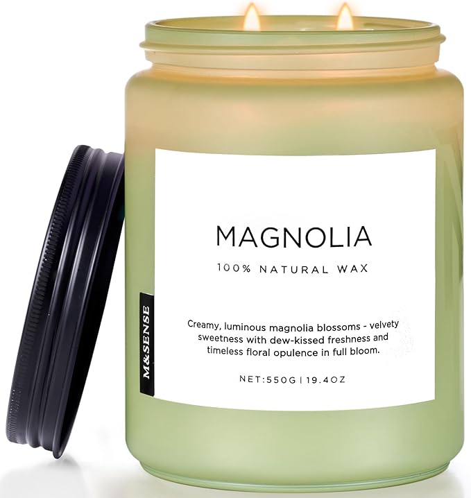 M&SENSE Magnolia Jasmine Romantic Scented Candle, 19.4oz 110 Hours Long Lasting by MSENSE