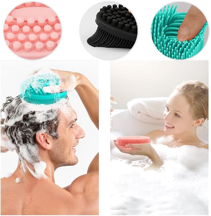 3 Pack Silicone Body Scrubber, Soft Silicone Loofah Exfoliating Body Scrubber - Image 5
