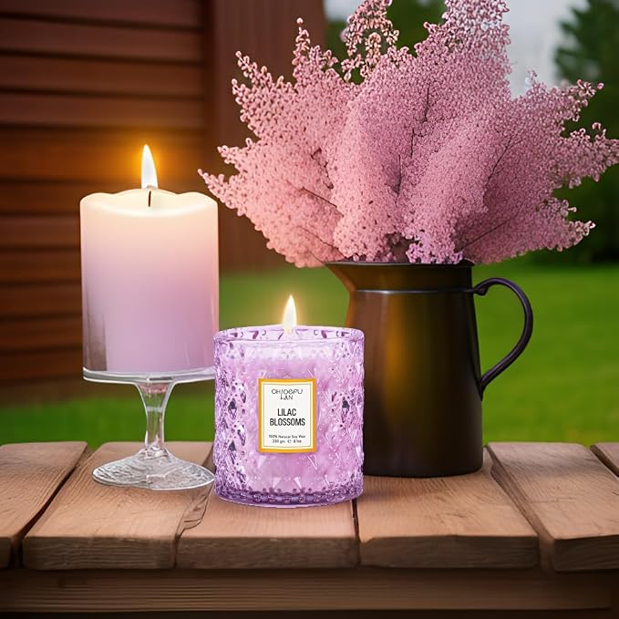 Chloefu LAN Lilac Blossoms Scented Candle, Highly Floral Fragranced Candle - Image 5