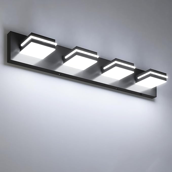 VOLISUN Modern 30-Inch Black Bathroom Vanity Light Fixtures, Cool White LED by VOLISUN