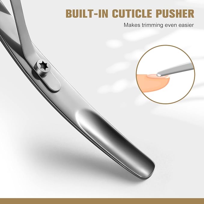 FERYES Cuticle Clipper with Pusher, 2 in 1 Professional Cuticle Trimmer - Image 3