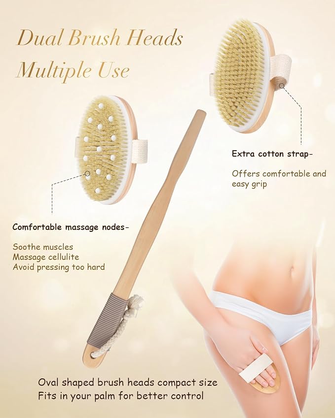 Dry Brushing Body Brush, POPCHOSE Body Scrubber - Image 3