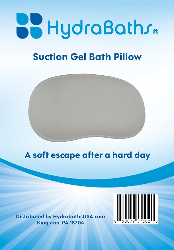 HYDRABATHS® Suction Gel Bath Pillow, Soft Comfort Design - Image 4