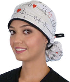 Sparkling EARTH Big Hair Ponytail Classic Surgical Style Scrub Working Cap by SparklingEARTH