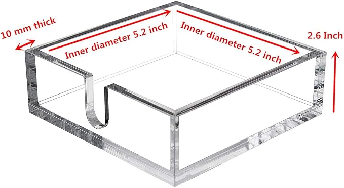 CY craft Acrylic Cocktail Paper Napkin Holder, Decorative Clear Cocktail Napkin - Image 2