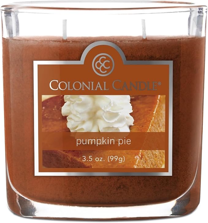 Colonial Candle Pumpkin Pie Scented Jar Candle, 2 Wick, 3.5 oz, Mottled Wax by ColonialCandle