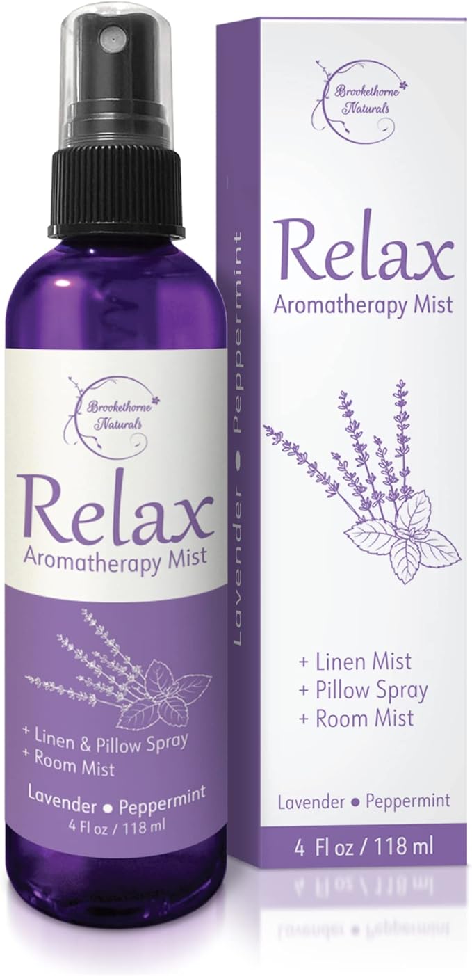 Relax Lavender Spray for Sleep, Natural Linen Spray for Bedding, Perfect by BrookethorneNaturals