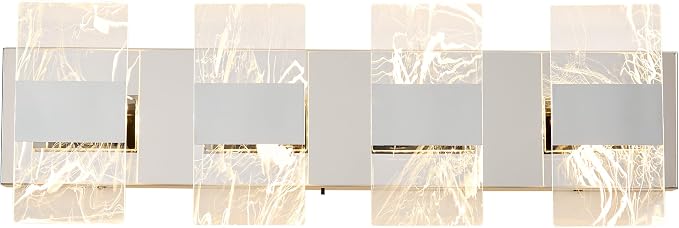 Modern LED Bathroom Light Fixtures Dimmable 4-Light Chrome Vanity Light - Image 9