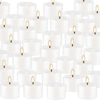 Set of 50 White Scented Tealight Candles Bulk, Vanilla Fragrance Wax - Image 8