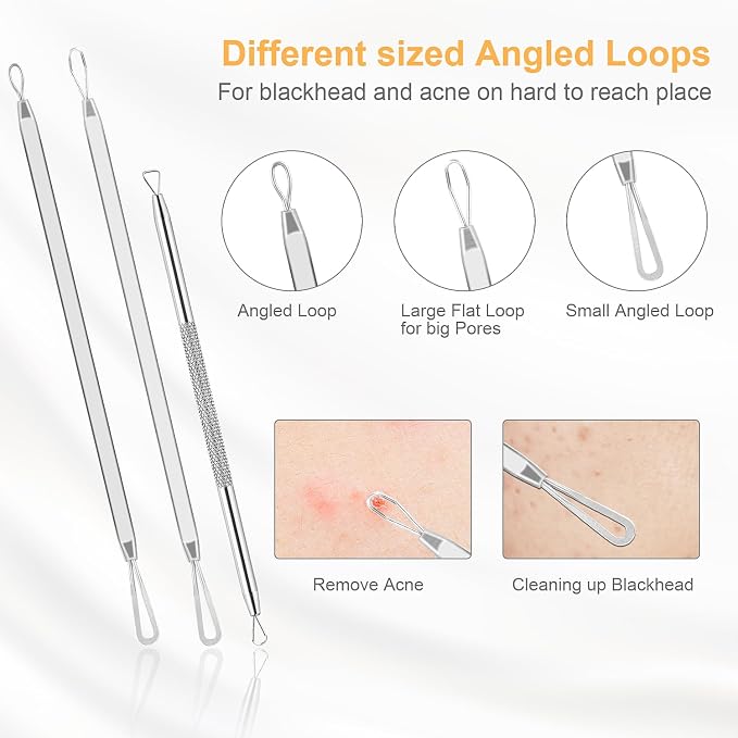 UUBAAR 9PCS Blackhead Remover Tools, Pimple Popper Tool Kit - Image 4