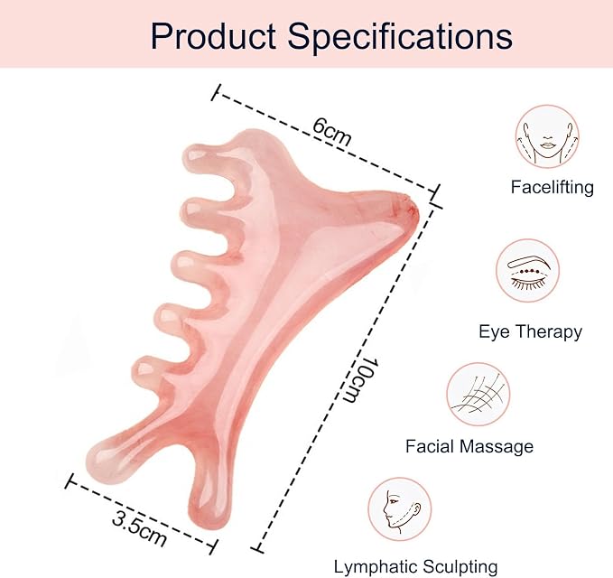Gua Sha Facial Tools, 4 in 1 Resin Head Massager Scalp Comb - Image 2