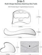 3-in-1 Stainless Steel Gua Sha Massage Tool Set, Muscle Scraper & IASTM Tools - Image 2