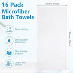 SmoothNovelty 16 Pack Microfiber Bath Towels Bulk 27'' x 60'' Oversized Beach - Image 2