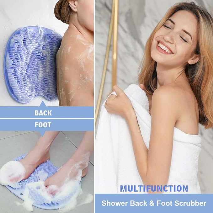 1 Pcs Shower Back & Foot Scrubber, Wall Mounted Back Scrubber Silicone Bath - Image 3