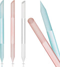 3 Pieces Glass Cuticle Pusher Cuticle Remover Glass Nail File Dual Ended by Mudder