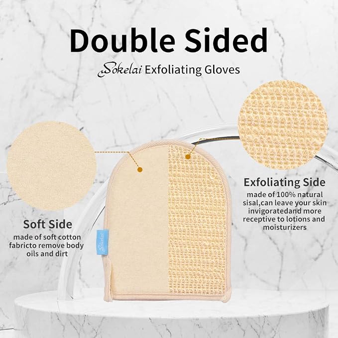 Exfoliating Loofah Mitt Shower Gloves - Image 2