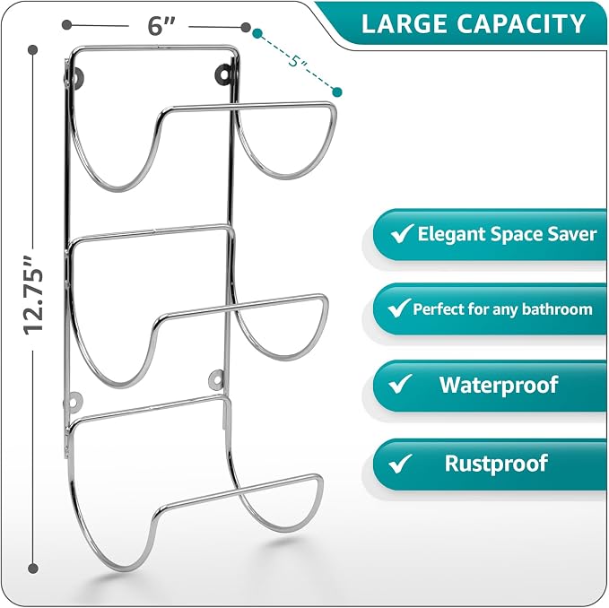 Sorbus Bathroom Wall Mounted Towel Rack - Image 2