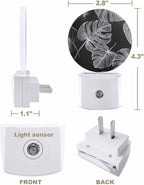 Night Lights Auto Sensor Black Palm Leaves Night Light Summer Tropical Branches - Image 2