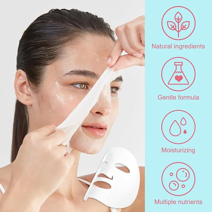 Kaely 12 Pack Peach Face Masks for Kids, Kids Face Mask Spa Day Kit Supplies - Image 5