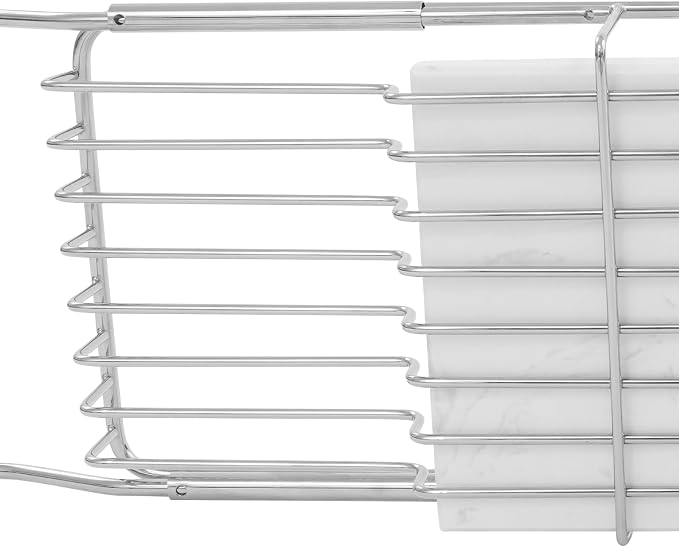 Stainless Steel Bathtub Tray, Expandable Marble Bath Tray - Image 5