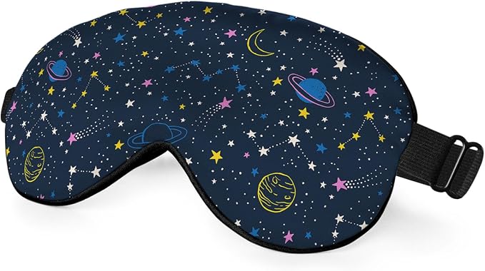 Space Planets Sleep Mask Eye Mask Comets Constellations Stars Night Sky by Unknown