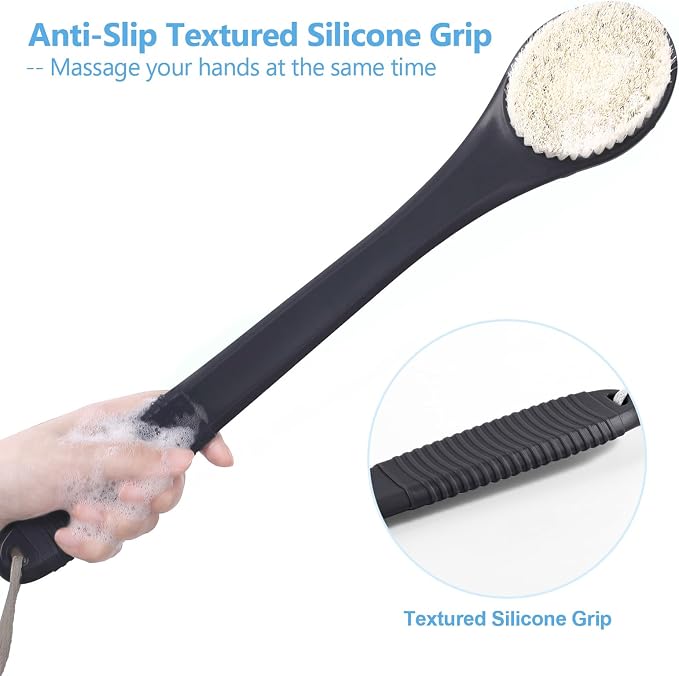 17-Inch Back Scrubber for Shower, Anti-Slip Exfoliating Body Brush for Bath - Image 2
