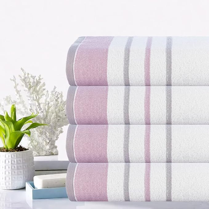 CASA COPENHAGEN White Bay 4Pcs 100% Egyptian Cotton Designer Hand Towels Gift - Image 2