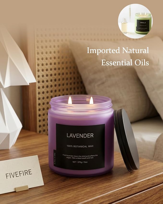 Lavender Scented Candle for Relaxation, 13oz Soy Wax Candle, 70–80 Hour Burn - Image 6