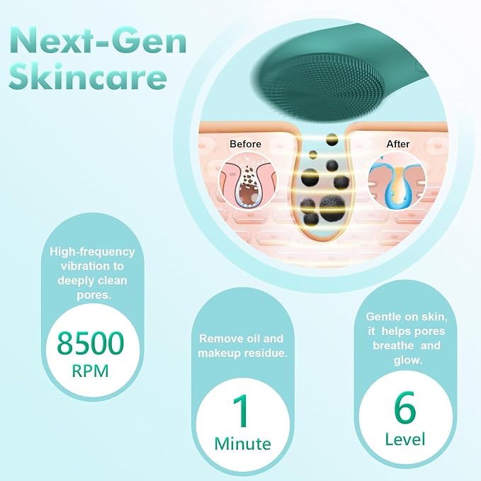 LZP Face Scrubber Facial Cleansing Brush Silicone Face Scrubber Exfoliator - Image 2