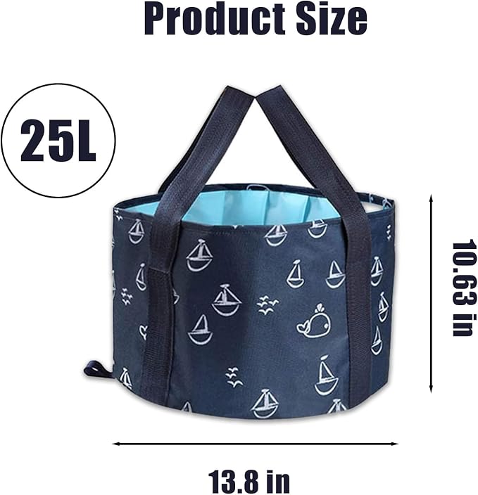 Collapsible Foot Soak Bucket 25L, Portable Foot Bath Basin, Foldable Travel - Image 5