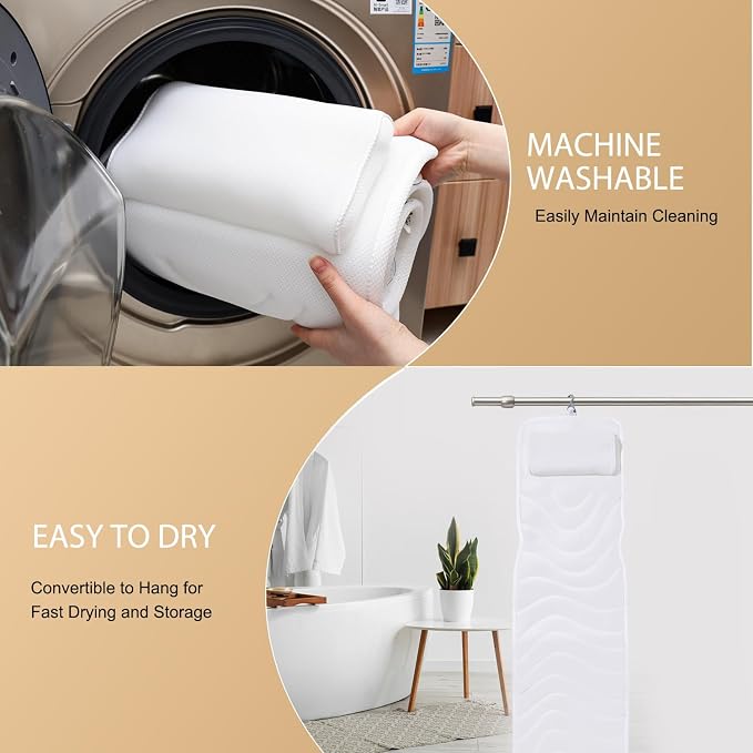 Full Body Bath Pillow for Bathtub, Non-Slip Bath Pillows for Tub, Spa Bathtub - Image 5
