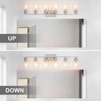 6 Light Bathroom Light Fixtures Brushed Nickel Vanity Light Over Mirror Modern - Image 6