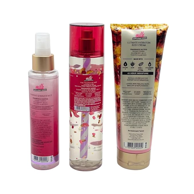 Bath & Body Works MILK Collections RASPBERRY HOLIDAY PIE BAR Diamond Shimmer - Image 4