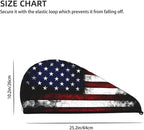 American Flag Hair Towel Wrap, Absorbent Hair Drying Towel, Microfiber Hair - Image 3