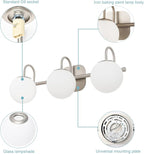 Brushed Nickel Bathroom Vanity Light Fixtures 3 Lights Milk White Glass Globe - Image 5
