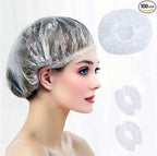 100 PCS Disposable Shower Caps Thickened Waterproof Hair Bath Caps by MISSJOJIAY