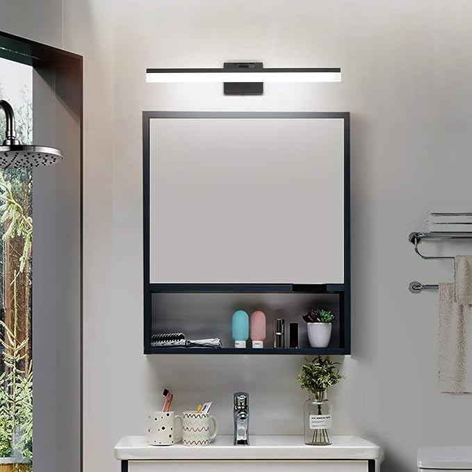 SOLFART 24 inch LED Modern Black Bathroom Vanity Lights Over Mirror Vanity - Image 2