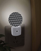 Night Lights Auto Sensor Black Diamond Night Light Geometric Rhombus Round Lamp - Image 3