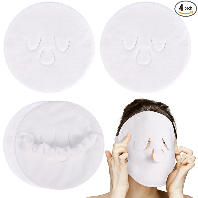 Face Steaming Towel, 4 Pack Reusable Face Towel Cold Hot Compress Facial by HEQU