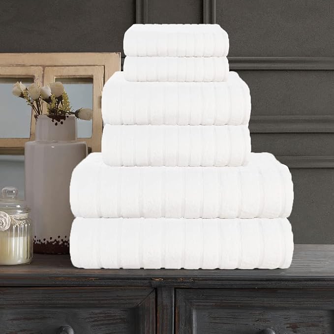 CASA COPENHAGEN Ecstatic 6Pcs 100% Egyptian Cotton Large Designer Towels Gift - Image 2