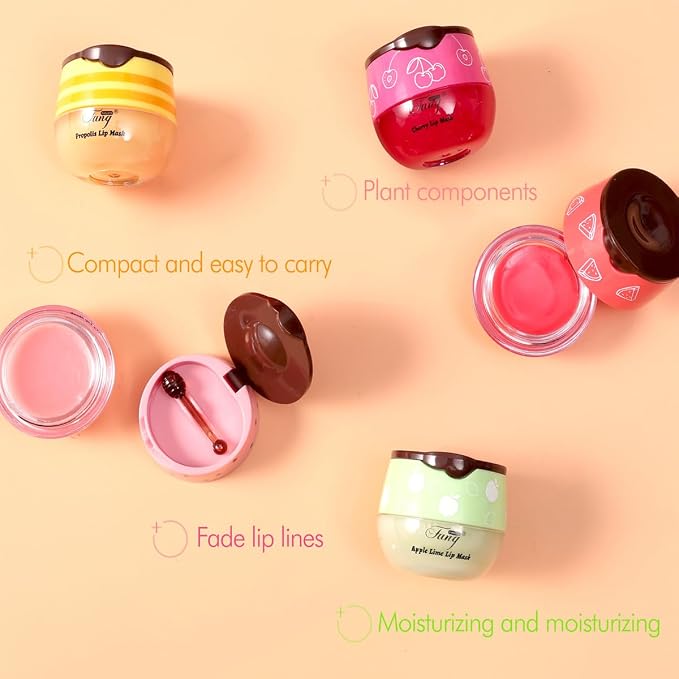 4 PCS Bee Lip Balm Honey Pot, Lip Mask Propolis Moisturizing, Prevention Dry - Image 5