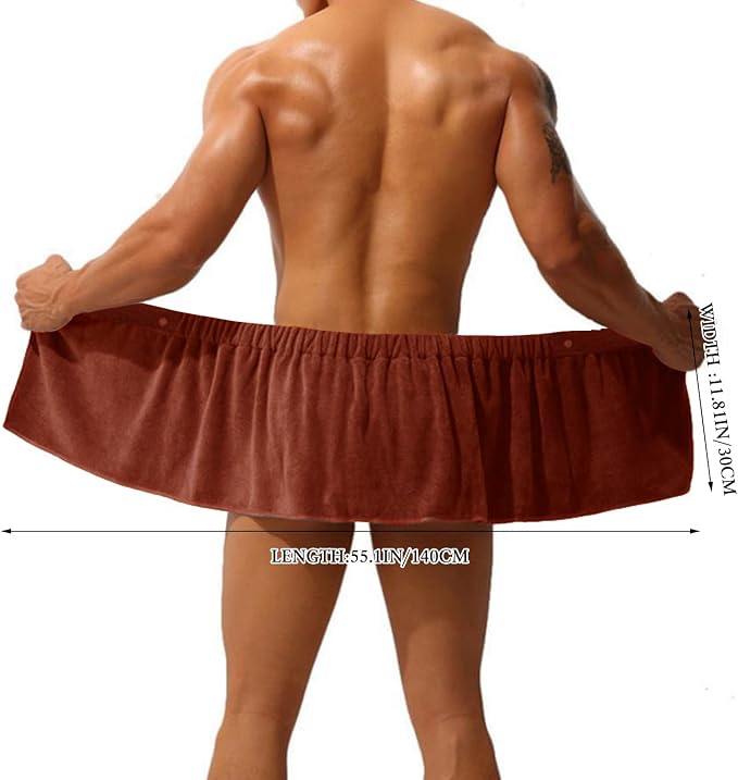 Men Boys Soft Wearable Bath Towel Short Pants Adjustable Mircofiber Towel - Image 2