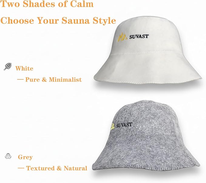 100% Wool Sauna Hat, Natural Felt Heat-Resistant Cap - Image 4