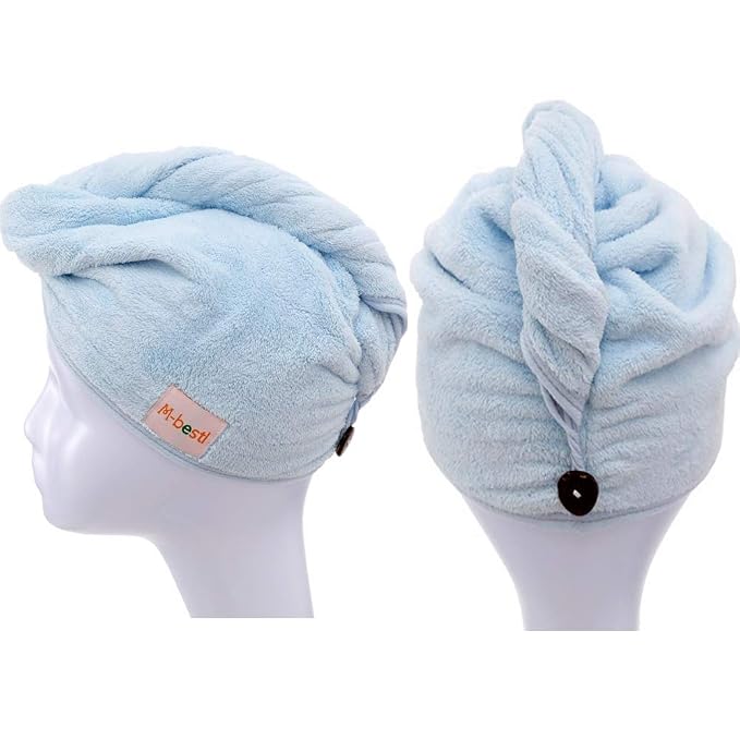 M-bestl 2 Pack Hair Drying Towels, Hair Towel Wrap, Absorbent Microfiber Hair - Image 3