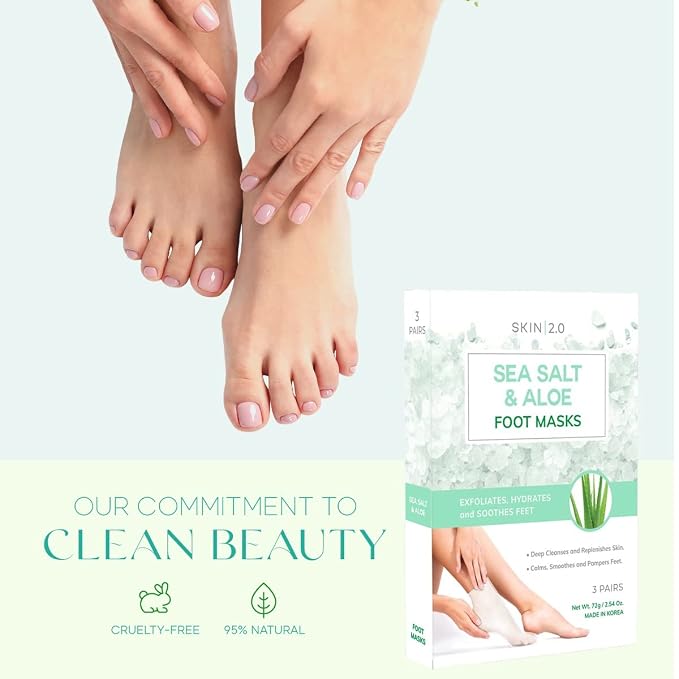 Skin 2.0 Sea Salt & Aloe Foot Masks - Image 5