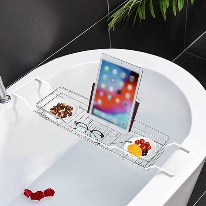 YQh Adjustable Tub Rack, 304 Stainless Steel Bathroom Tray, - Image 4