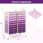 Giantex 20 Drawers Rolling Cart, Mobile Storage Drawer Cart, Classroom - Image 3