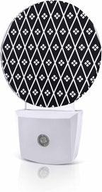 Night Lights Auto Sensor Black Diamond Night Light Geometric Rhombus Round Lamp by Home+L6
